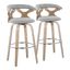 Gardenia 30 Inch Fixed Height Barstool Set of 2 In White and Chrome