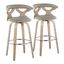 Gardenia 30 Inch Fixed Height Barstool Set of 2 In White and Chrome