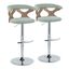 Gardenia Adjustable Barstool Set of 2 In Green and White