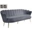 Gardenia Velvet Sofa In Grey