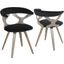 Gardenia Mid-Century Modern Dining/Accent Chair With Swivel In Light Grey Wood And Black Velvet