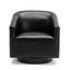 Gaven Wood Base Swivel Chair In Black