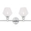 Gene 2 Light Chrome And Clear Glass Wall Sconce
