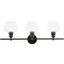 Gene 3 Light Black And Clear Glass Wall Sconce