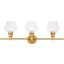 Gene 3 Light Brass And Clear Glass Wall Sconce