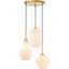 Gene 3 Light Brass And Frosted White Glass Pendant