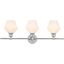 Gene 3 Light Chrome And Frosted White Glass Wall Sconce