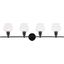 Gene 4 Light Black And Clear Glass Wall Sconce