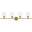 Gene 4 Light Brass And Clear Glass Wall Sconce