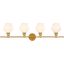 Gene 4 Light Brass And Frosted White Glass Wall Sconce