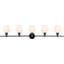 Gene 5 Light Black And Frosted White Glass Wall Sconce