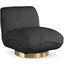 Geneva Black Boucle Fabric Swivel Accent Chair