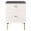 Genevieve 2 Drawer Nightstand in Black and White