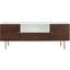 Genevieve Walnut and White and Gold TV Stand