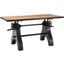Genuine 60 Inch Crank Adjustable Height Dining Table and Computer Desk In Black and Natural
