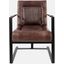 Genuine Leather Sled Chair In Sienna