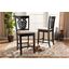Gervais Modern and Contemporary Transitional Sand Fabric Upholstered and Dark Brown Finished Wood 2-Piece Counter Stool Set