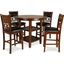 Gia Brown 5 Piece Round Counter Height Dining Room Set
