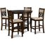 Gia Cherry 5 Piece Round Counter Height Dining Room Set