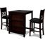 Gia Ebony 3 Piece 30 Inch Counter Height Dining Set