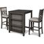 Gia Gray 3 Piece 30 Inch Counter Height Dining Set