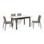 Giana Kash 5 Piece Extendable Dining Set with Faux Leather Chairs In Gray