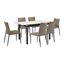 Giana Kash 7 Piece Extendable Dining Set with Faux Leather Chairs In Gray