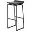 Givens 30.25 Inch Seat Height Black Wood Seat Black Metal Base Stool