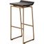 Givens 30.25 Inch Seat Height Brown Wood Seat Gold Metal Base Stool