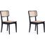 Giverny Dining Chair In Black And Natural Cane Set of 2