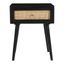 Glenda Solid Wood One-Drawer Nightstand In Black and Natural