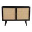Glenda Two-Door Solid Wood with Natural Cane Sideboard In Black