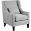 Glenn 20 Inch Transitional Fabric Arm Chair In Light Gray