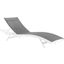 Glimpse White and Gray Outdoor Patio Mesh Chaise Lounge Chair