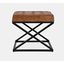 Global Archive Genuine Distressed Leather Ottoman Stool In Saddle Brown