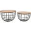 Global Archive Rondo Nested Storage Solid Wood and Metal Basket Coffee Tables Set of 2 In Black