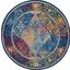 Global Vintage Blue And Multicolor 4 Round Area Rug