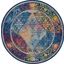 Global Vintage Blue And Multicolor 6 Round Area Rug