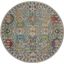 Global Vintage Grey And Multicolor 4 Round Area Rug