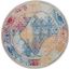 Global Vintage Ivory And Multicolor 6 Round Area Rug