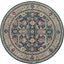Global Vintage Nav And Multicolor 4 Round Area Rug