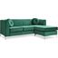 Glory Furniture Delray Velvet Sectional Sofa Green