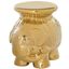Gold Glazed Ceramic Elephant Stool
