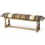 Greenfield I Multi Colored Jute Patterned With Wood Frame Accent Bench