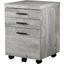 Grey 3 Drawer Filing Cabinet In Reclaimed Wood Castors