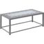 Grey Coffee Table With Tile Top Ha Mmered Silver