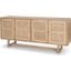 Grier Light Brown Solid Wood With Cane Sideboard