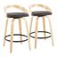 Grotto 26 Inch Fixed Height Counter Stool Set of 2 In Brown
