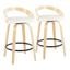 Grotto 26 Inch Fixed Height Counter Stool Set of 2 In White