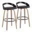 Grotto 30 Inch Fixed Height Barstool Set of 2 In Light Grey